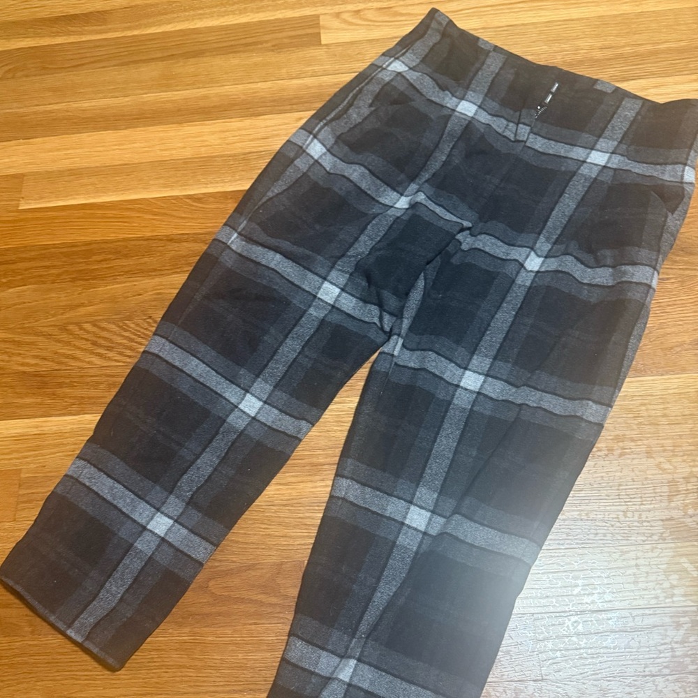 Wilfred Charcoal Plaid Wool Pants